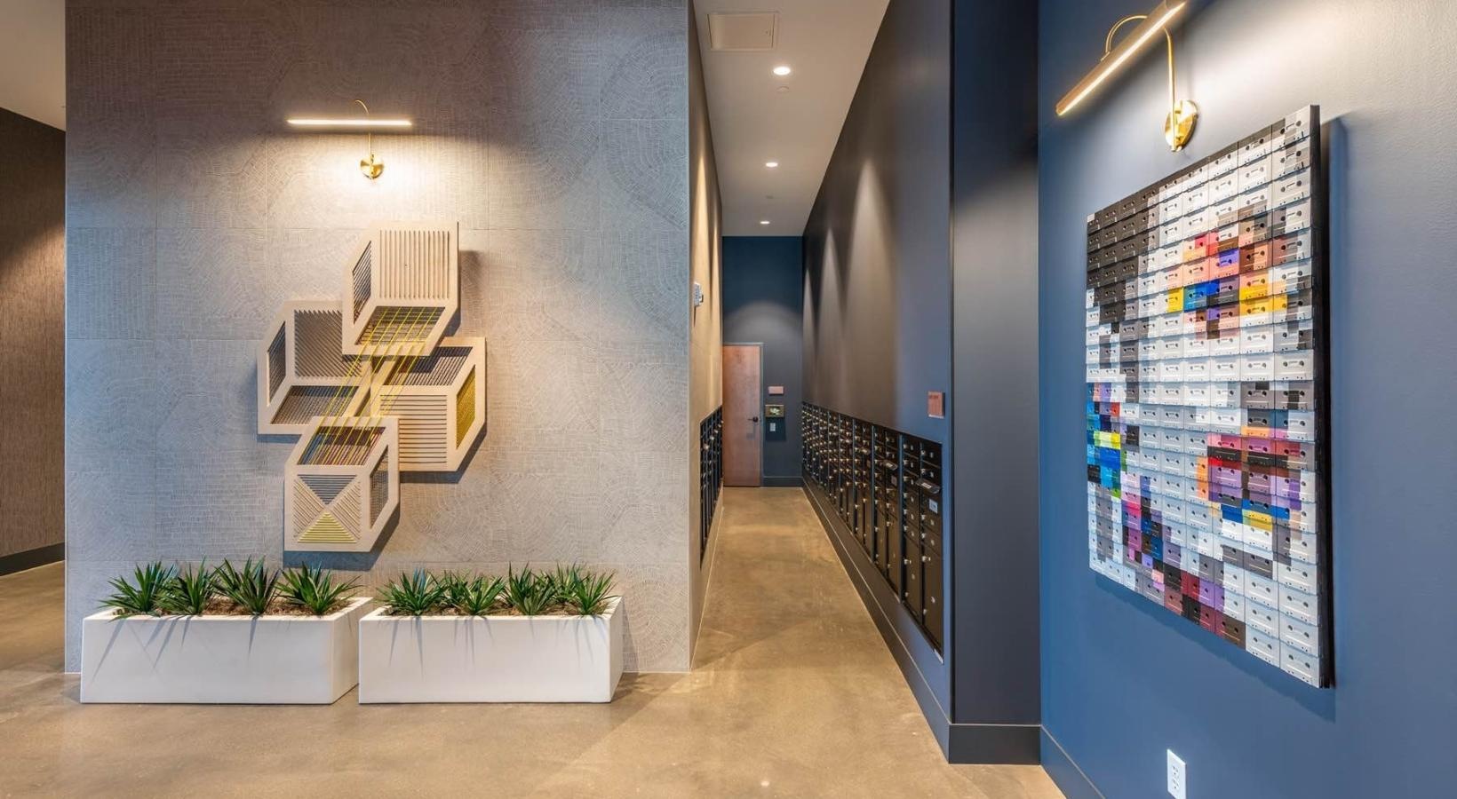 Take advantage of all Pivot has to offer a hallway with blue walls