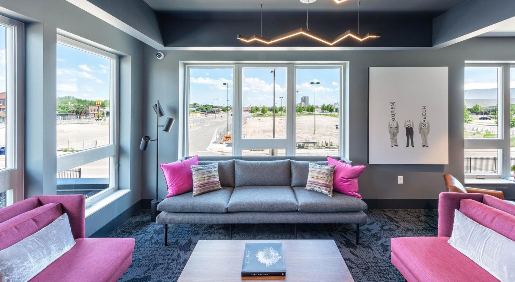 Everything within reach a living room with a large window