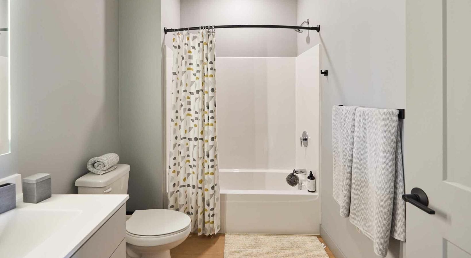 Bathroom options with thoughtful details a bathroom with a shower and toilet